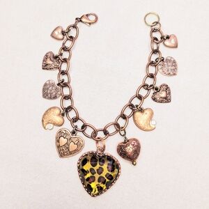 🌟Heart Charm Bracelet with Leopard Print🌟